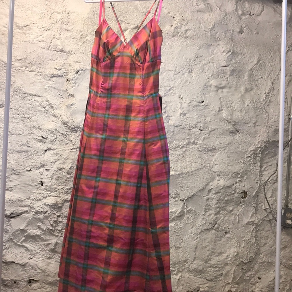 Summer plaid midi dress